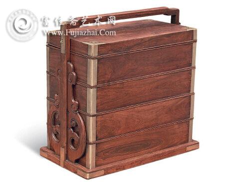 明末清初 黃花梨四撞提盒