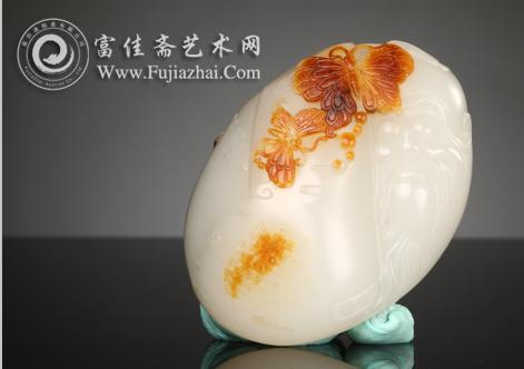 名稱：羊脂玉莊周夢蝶 作者：張克山 規(guī)格：8.0&times;5.9&times;4.2cm 260g